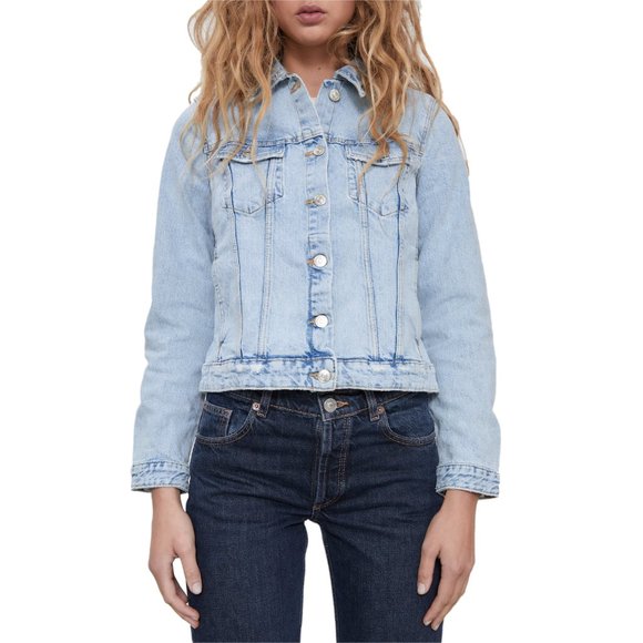 NEW! ZARA Denim Distressed Washed Jean Jacket, Size XL - Picture 10 of 16